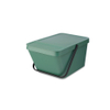 Brabantia Sort & Go Afvalemmer - 20 liter - stapelbaar - hengsel - fir green SW1117379