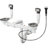 Hansgrohe afvoerset v. dubbele waskom stainless steel optic SW1173058