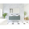HR Matrix ensemble de meubles de salle de bain 3d 140cm 2 tiroirs sans poignée avec bande de poignée en couleur petrol matt avec dessus petrol matt SW857138