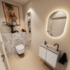 MONDIAZ TURE-DLUX Meuble toilette - 60cm - Linen - EDEN - vasque Glace - position droite - 1 trou de robinet SW1103358