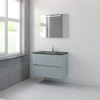 Bruynzeel Miko badmeubelset 66.5x91x51cm 1 kraangat 1 wasbak 2 lades met spiegel met softclose fjord groen SW384590 Bruynzeel Miko badmeubelset 66.5x91x51cm 1 kraangat 1 wasbak 2 lades met spiegel met softclose fjord groen SW384590