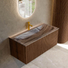 MONDIAZ KURVE-DLUX Meuble de salle de bains 100cm couleur Walnut avec 1 tiroir et 0 portes. Lavabo BIG MEDIUM Milieu 1 trou de robinet Sombra. SW1433670