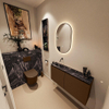 MONDIAZ TURE-DLUX Meuble toilette - 100cm - Rust - EDEN - vasque Lava - position gauche - sans trou de robinet SW1104008