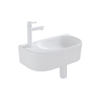 QeramiQ Fuente fonteinset – 40x21.5x12 cm – keramiek wit glans – kraangat links – mat witte kraan – geribbeld SW1233006