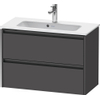 Duravit Ketho.2 Wastafelonderbouwkast - met 2 laden - 81x39x54.9cm - met grepen antraciet - grafiet mat SW772363