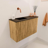 Mondiaz JOYA 71.6cm toiletmeubel - ronding rechts kleur Oak - Wastafel FAYE positie Links Zonder kraangat kleur Urban. SW1421223