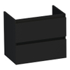 BRAUER Joy meuble sous-lavabo peu profond - 60x39x50cm - 2 tiroirs à fermeture douce - sans poignées - 1 découpe pour siphon - noir mat SW1201221