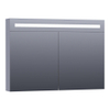 BRAUER Double Face Armoire de toilette 100x70cm éclairage intégré rectangulaire 2 portes pivotantes MDF Gris mat SW371693