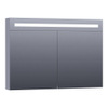 Saniclass Double Face Spiegelkast - 100x70x15cm - verlichting - geintegreerd - 2 links- rechtsdraaiende spiegeldeur - MDF - mat grijs SW371693