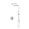 Hotbath Buddy IBS Ensemble de douche de tête - inverseur 2 voies - bras mural 35 cm - douche de tête ronde 30 cm - douchette à main barre - barre de douche - chrome SW18284