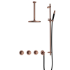 Hotbath Cobber IBS70 Regendoucheset - inbouw - 30cm plafondarm - 20cm ronde hoofddouche - staafhanddouche - glijstang - PVD - koper geborsteld SW677785