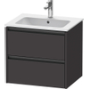 Duravit Ketho.2 Wastafelonderbouwkast - met 2 laden - 61x48x55cm - met grepen antraciet - grafiet supermat SW772347