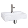 Differnz Flat kit lave-mains - 38x24x8cm - Rectangulaire - 1 trou de robinet - Robinet droit en chrome mat - Marbre Blanc SW373136