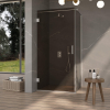 Fortifura Galeria Douchecabine - 100x80x200cm - scharnieren - deurgreep - vlak - rookglas - PVD - geborsteld RVS SW1222144