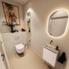 MONDIAZ TURE-DLUX Meuble toilette - 40cm - Rosee - EDEN - vasque Ostra - position gauche - sans trou de robinet SW1105013