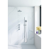 Fortifura Nebbio Ensemble de douche pluie - robinet encastré - élément encastré - barre coulissante - flexible de douche métal - douchette ronde - bras mural 35cm - pomme de douche ronde - inox brossé PVD (inox) SW1237956