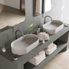 Ideavit Solidthin vasque à poser 60x35x12.5cm ovale 0 trous de robinet 1 cuve Solid surface blanc SW85905