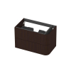 INK Concept R Meuble sous-lavabo - 80x45x52cm - 2 tiroirs - poignées en applique - angle arrondi à droite - MDF - dark veneer SW1405514