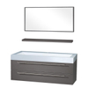 Differnz Force1250 Set de meubles avec miroir 49x125cm MDF 1 trou pour robinetterie 1 lavabo anthracite SW28113 Differnz Force1250 Set de meubles avec miroir 49x125cm MDF 1 trou pour robinetterie 1 lavabo anthracite SW28113