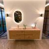 Mondiaz CIRO-DLUX Badkamermeubelset - 170x45x50cm - Solid surface wastafel Saba - 1 wasbak Links - 1 kraangat - 4 lades - Oak SW1531219