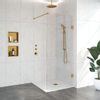 BRAUER Void paroi de douche à l’italienne en verre claire 90 x 200 cm avec traitement anticalcaire - PVD or brossé SW638708