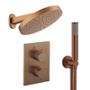 Crosswater MPRO ensemble de douche pluie encastré – douche de tête Ø 30 cm – bras mural courbé 20.2 cm – support fixe – brons geborsteld SW1472571