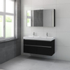 Bruynzeel Pinto badmeubelset 65.3x120x46cm 2 kraangaten 2 wasbakken 4 lades met spiegelkast met softclose composite zijde zwart SW384800 Bruynzeel Pinto badmeubelset 65.3x120x46cm 2 kraangaten 2 wasbakken 4 lades met spiegelkast met softclose composite zijde zwart SW384800
