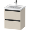 Duravit Ketho.2 Wastafelonderbouwkast - met 2 laden - 48.4x37.5x54.9cm - met grepen antraciet - taupe supermat SW772127