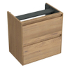 Forzalaqua Reno 2.0 meuble sous-lavabo 59.5x39.5x60cm avec 2 tiroirs sans poignées à fermeture douce Chêne massif Oyster SW492414