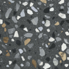ÉCHANTILLON Terravito Hodoro carreau mural et de sol - 59.5x59.5cm - 9.5mm - rectifié - Terrazzo - Noir SW1130593