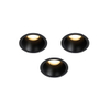 QAZQA Dept Spot encastrable - lot de 3 - 7.8x7.8x6.5cm - à intensité réglable - IP44 - Rond - Noir SW1209518