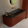 Mondiaz KURVE Ensemble de meuble de salle de bains - 105x46x40cm - 1 tiroir - 1 porte - lavabo solid surface - droit - sans trou de robinet - Ruby SW1415422