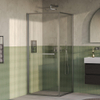 BRAUER Luminis Douchecabine - 90x90x200cm - 2-delig naar binnen draaiend - helder glas - omkeerbaar - incl. glascoating - geborsteld RVS PVD SW1580837