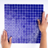 The Mosaic Factory Amsterdam carrelage mosaïque 32.2x32.2cm pour mur et sol intérieur et extérieur carré verre bleu de cobalt SW62094