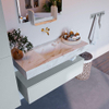 Mondiaz ALAN-DLUX Ensemble de meuble - 110cm - meuble Clay mat - 1 tiroir - Lavabo Cloud Frappe suspendu - vasque Centre - 0 trous de robinet SW804743