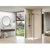 Van Rijn Products ST01 paroi de douche - 110x200cm - verre transparent - 8mm - partie en équerre - noir SW890380