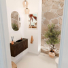 Mondiaz JOYA 80cm toiletmeubel - kleur Walnut - Wastafel FAYE positie Midden 1 kraangat kleur Urban. SW1421325