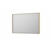 INK SP32 miroir - 120x4x80cm rectangulaire dans cadre en acier incl LED indirecte - chauffage - changement de couleur - dimmable et interrupteur - brossé or mat SW955883