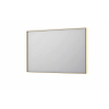 INK SP32 spiegel - 120x4x80cm rechthoek in stalen kader incl indir LED - verwarming - color changing - dimbaar en schakelaar - geborsteld mat goud SW955883