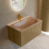 MONDIAZ KURVE-DLUX Meuble de salle de bains 80cm couleur Dusk avec 1 tiroir et 0 porte. Lavabo BIG SMALL Central 1 trou de robinet Saba. SW1433335