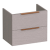 BRAUER Elevate meuble sous-lavabo peu profond 60 sans poignées rapportées 2 tiroirs à fermeture en douceur et 1 découpe pour siphon - Timber Greige SW1200243