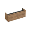 Forzalaqua Gela 2.0 meuble de salle de bains sous lavabo 160x51x60cm avec 4 tiroirs sans poignées à fermeture douce Chêne massif Castle Brown SW492311