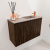Mondiaz JOYA-DLUX 60cm meuble de toilette - couleur Walnut - Vasque FAYE position Droite 1 trou de robinet couleur Saba. SW1424640