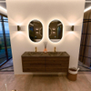 Mondiaz CIRO-DLUX Badkamermeubelset - 140x45x50cm - Solid surface wastafel Lava - 2 wasbak Dubbel - 2 kraangaten - 4 lades - Dusk SW1533041