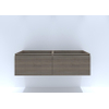 H&R Badmeubelen Matrix Wastafelonderkast - 140x44.8x40cm - 3D-front - 2 lades - greeploos met greeplijst - charleston SW757341