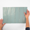 Terravito Pavero carreau mural - 7,5x30cm - 8,6mm - Rectangle - Vert mat SW359860