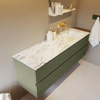 Mondiaz VICA-DLUX ensemble de meuble de salle de bain - 150cm - meuble sous-vasque armée - 4 tiroirs - lavabo encastré cloud droite - sans trous de robinet - version haute de 60cm - glace SW1088138