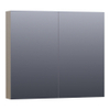 Saniclass Plain Spiegelkast 80x70x15cm Hoogglans Taupe SW393085 Saniclass Plain Spiegelkast 80x70x15cm Hoogglans Taupe SW393085