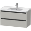 Duravit Ketho.2 Wastafelonderbouwkast - met 2 laden - 98.4x45.5x54.9cm - met grepen antraciet - betongrijs mat SW772198