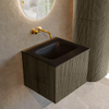 Mondiaz KURVE Ensemble meuble de salle de bains - 50x46x40cm - 1 tiroir - lavabo solid surface - central - sans trou de robinet - Shadow SW1414167